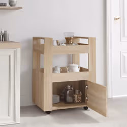 Carrello da Cucina rovere sonoma 60x45x80 cm Legno Multistratocod mxl 106785 - Vista aggiuntiva 3