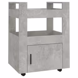 vidaXL Carrello da Cucina Grigio cemento 60x45x80 cm Legno Multistrato - Vista aggiuntiva 2
