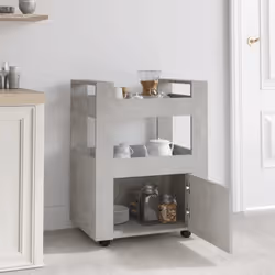 vidaXL Carrello da Cucina Grigio cemento 60x45x80 cm Legno Multistrato - Vista aggiuntiva 3