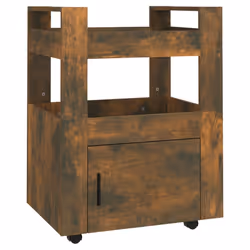 vidaXL Carrello da Cucina rovere fumo 60x45x80 cm Legno Multistrato - Vista aggiuntiva 2