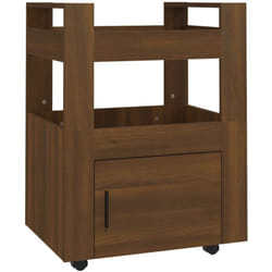Carrello da Cucina Rovere Marrone 60x45x80 cm Legno Multistrato Vidaxl
