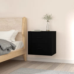 Vidaxl - Comodino da Camera da Letto, Tavolino da notte a Muro Nero 50x36x47 cm
