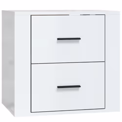 vidaXL Comodino a Muro Bianco Lucido 50x36x47 cm - Vista aggiuntiva 2