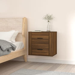 Vidaxl - Comodino da Camera da Letto, Tavolino da notte a Muro Rovere Marrone 50x36x47 cm
