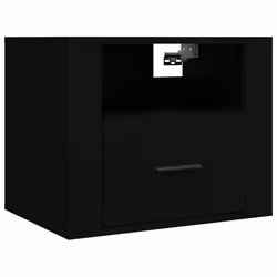 vidaXL Comodino a Muro Nero 50x36x40 cm - Vista aggiuntiva 2