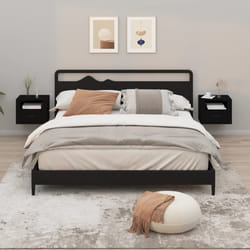 vidaXL Comodini a Muro 2 pz Nero 50x36x40 cm