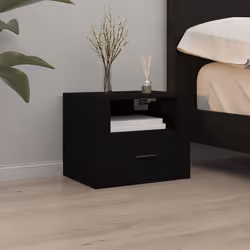 vidaXL Comodini a Muro 2 pz Nero 50x36x40 cm - Vista aggiuntiva 3