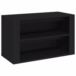 vidaXL Scarpiera Nera 75x35x45 cm in Legno Multistrato - Vista aggiuntiva 2