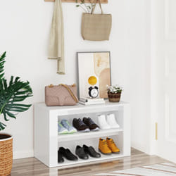 Vidaxl - Scarpiera Bianco Lucido 75x35x45 cm in Legno Multistrato