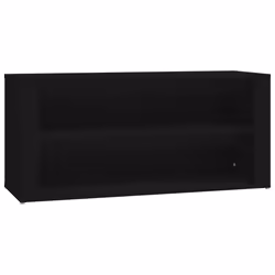 vidaXL Scarpiera Nera 100x35x45 cm in Legno Multistrato - Vista aggiuntiva 2