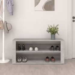 vidaXL Scarpiera Grigio Cemento 100x35x45 cm in Legno Multistrato - Vista aggiuntiva 3