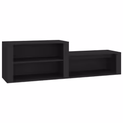 vidaXL Scarpiera Nero 150x35x45 cm in Legno Multistrato - Vista aggiuntiva 2