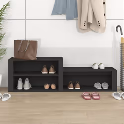 vidaXL Scarpiera Nero 150x35x45 cm in Legno Multistrato - Vista aggiuntiva 3