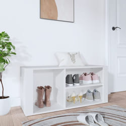 Scarpiera Salvaspazio, Portascarpe bianco 100x35x45 cm in Legno Multistrato Vidaxl