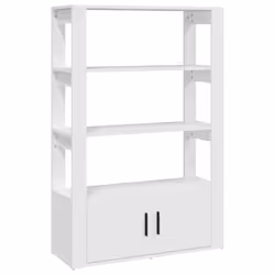vidaXL Credenza Bianca 80x30x119,5 cm in Legno Multistrato - Vista aggiuntiva 2