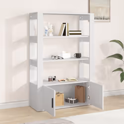 vidaXL Credenza Bianca 80x30x119,5 cm in Legno Multistrato - Vista aggiuntiva 3
