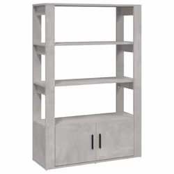 vidaXL Credenza Grigio Cemento 80x30x119,5 cm in Legno Multistrato - Vista aggiuntiva 2