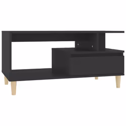 vidaXL Tavolino da Salotto Nero 90x49x45 cm in Legno Multistrato - Vista aggiuntiva 2