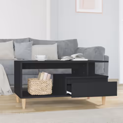 vidaXL Tavolino da Salotto Nero 90x49x45 cm in Legno Multistrato - Vista aggiuntiva 3