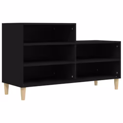 vidaXL Scarpiera Nera 102x36x60 cm in Legno Multistrato - Vista aggiuntiva 2