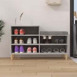 vidaXL Scarpiera Grigio Cemento 102x36x60 cm in Legno Multistrato - Vista aggiuntiva 3