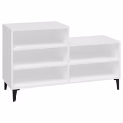 vidaXL Scarpiera Bianca 102x36x60 cm in Legno Multistrato - Vista aggiuntiva 2