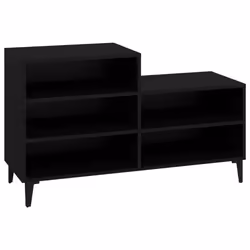 vidaXL Scarpiera Nera 102x36x60 cm in Legno Multistrato - Vista aggiuntiva 2