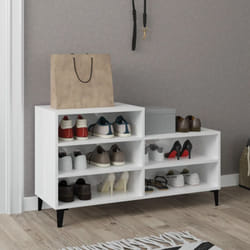 Vidaxl - Scarpiera Bianco Lucido 102x36x60 cm in Legno Multistrato