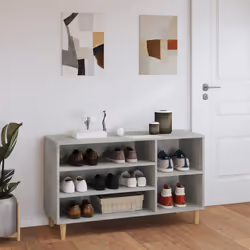 vidaXL Scarpiera Grigio Cemento 102x36x60 cm in Legno Multistrato - Vista aggiuntiva 3