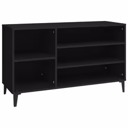 vidaXL Scarpiera Nera 102x36x60 cm in Legno Multistrato - Vista aggiuntiva 2