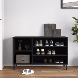 vidaXL Scarpiera Nera 102x36x60 cm in Legno Multistrato - Vista aggiuntiva 3