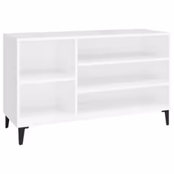 vidaXL Scarpiera Bianco Lucido 102x36x60 cm in Legno Multistrato - Vista aggiuntiva 2
