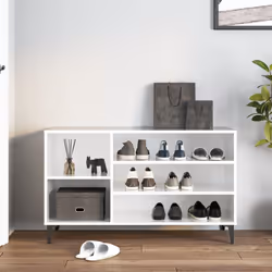 vidaXL Scarpiera Bianco Lucido 102x36x60 cm in Legno Multistrato - Vista aggiuntiva 3