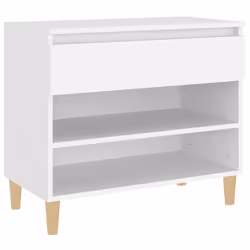 vidaXL Scarpiera Bianca 70x36x60 cm in Legno Multistrato - Vista aggiuntiva 2