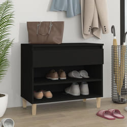 Scarpiera Salvaspazio, Portascarpe Nera 70x36x60 cm in Legno Multistrato Vidaxl