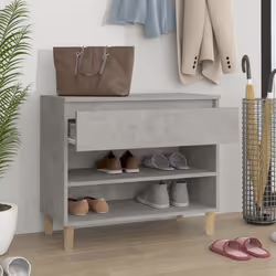 vidaXL Scarpiera Grigio Cemento 70x36x60 cm in Legno Multistrato - Vista aggiuntiva 3