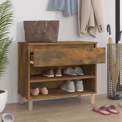 vidaXL Scarpiera Rovere Fumo 70x36x60 cm in Legno Multistrato - Vista aggiuntiva 3