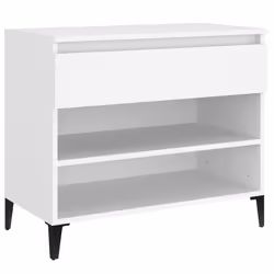 vidaXL Scarpiera Bianca 70x36x60 cm in Legno Multistrato - Vista aggiuntiva 2