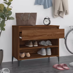vidaXL Scarpiera Rovere Fumo 70x36x60 cm in Legno Multistrato - Vista aggiuntiva 3