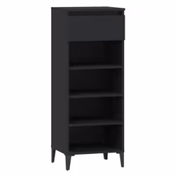 vidaXL Scarpiera Nera 40x36x105 cm in Legno Multistrato - Vista aggiuntiva 2