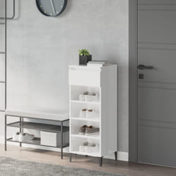 Vidaxl - Scarpiera Bianco Lucido 40x36x105 cm in Legno Multistrato