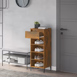 vidaXL Scarpiera Rovere Fumo 40x36x105 cm in Legno Multistrato - Vista aggiuntiva 3