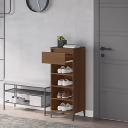 vidaXL Scarpiera Rovere Marrone 40x36x105 cm in Legno Multistrato - Vista aggiuntiva 3