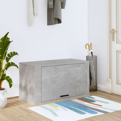 Scarpiera a Parete Salvaspazio, Portascarpe Grigio Cemento 70x35x38 cm Legno Multistrato Vidaxl