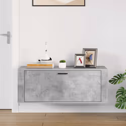 vidaXL Scarpiera a Muro Grigio Cemento100x35x38cm in Legno Multistrato - Vista aggiuntiva 3