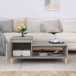 vidaXL Tavolino Salotto Grigio Cemento 100x50x45 cm Legno Multistrato - Vista aggiuntiva 3