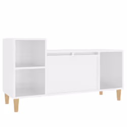 vidaXL Mobile Porta TV Bianco Lucido 100x35x55 cm in Legno Multistrato - Vista aggiuntiva 2