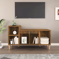 vidaXL Mobile TV Rovere Fumo 100x35x55 cm in Legno Multistrato - Vista aggiuntiva 3
