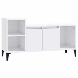 vidaXL Mobile Porta TV Bianco Lucido 100x35x55 cm in Legno Multistrato - Vista aggiuntiva 2