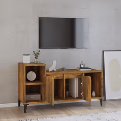 vidaXL Mobile TV Rovere Fumo 100x35x55 cm in Legno Multistrato - Vista aggiuntiva 3